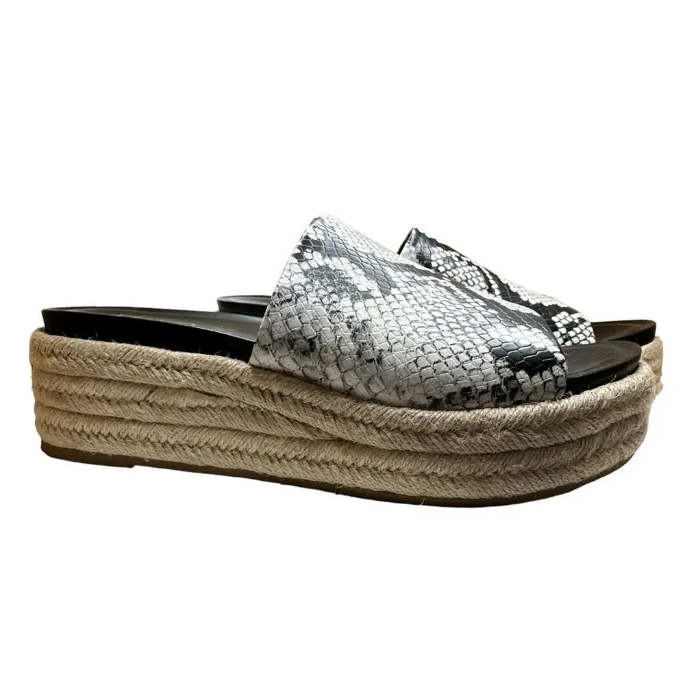 Franco Sarto Tola Espadrille Snake Print Sandal Slide 8.5